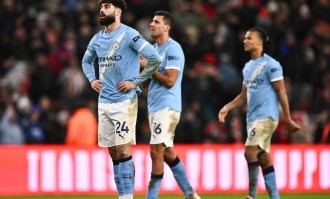 英超-B席破门被吹格瓦迪奥尔中柱 曼城0-0桑德兰